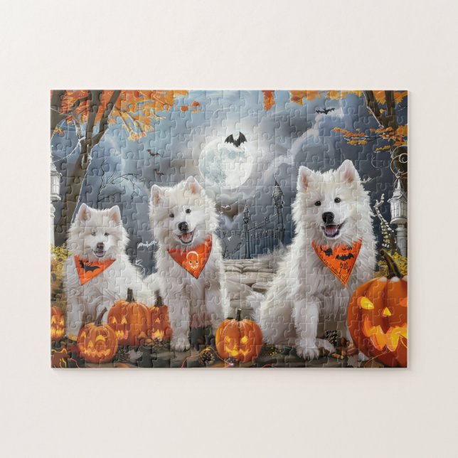 Samoyed Halloween Spooky Puzzle (Horizontal)