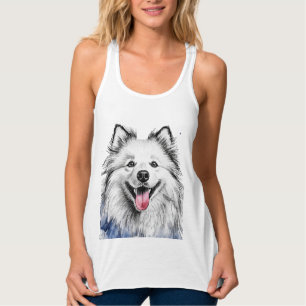 Samoyed Happy Face Dog Tank Top