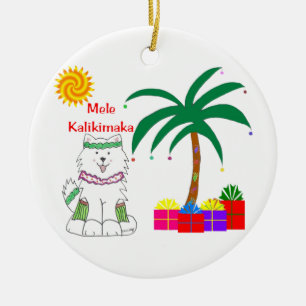 Samoyed-Hawaiianer-Verzierung Keramik Ornament