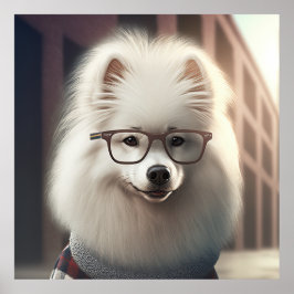 Samoyed Hipster Doster Poster