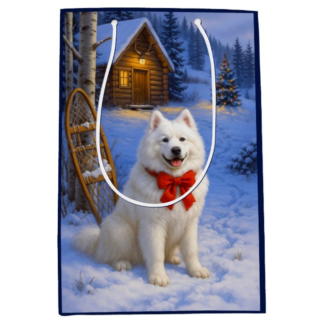 Samoyed Holiday  Mittlere Geschenktüte (Vorderseite)