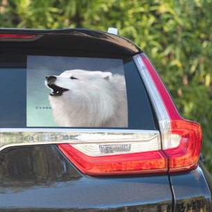 Samoyed Howl; Custom Cut Clear Vinyl Sticker XL