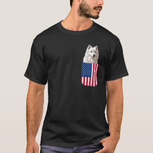 Samoyed Hund Amerikanische Flagge Patriotisch 4. J T-Shirt