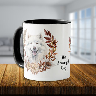 Samoyed Hund Herbstkranz Tasse