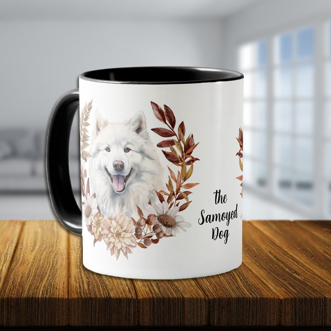 Samoyed Hund Herbstkranz Tasse (Von Creator hochgeladen)