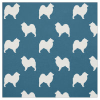 Samoyed Hund Silhouetten Muster Blau und Weiß