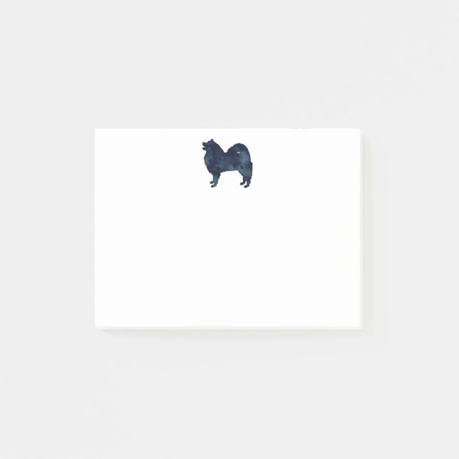 Samoyed Hunde Silhouette Schwarzes Wasser Post-it Klebezettel (Vorderseite)