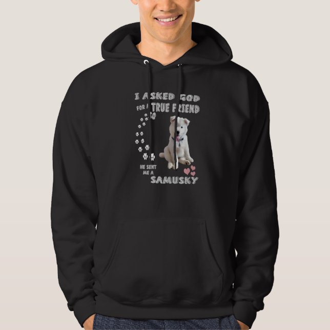 Samoyed Husky Mix Quote Mama Vater Kostüm Niedlich Hoodie (Vorderseite)