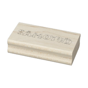 Samoyed in Samoyed Dog Letters geschrieben Gummistempel