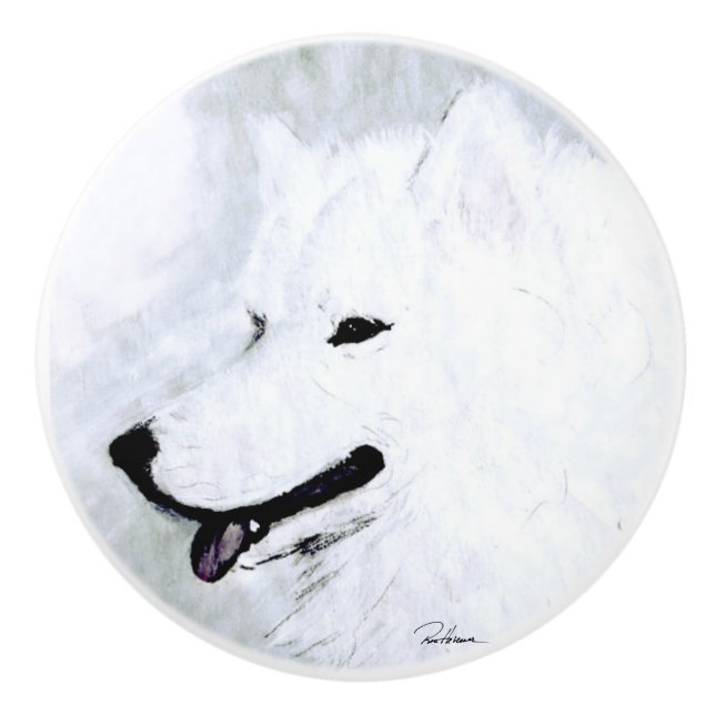 samoyed keramikknauf (Vorderseite)