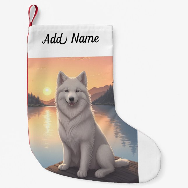 Samoyed Kleiner Weihnachtsstrumpf (Vorderseite)