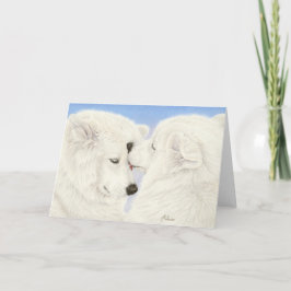 Samoyed-Liebe-Gruß-Karte Feiertagskarte