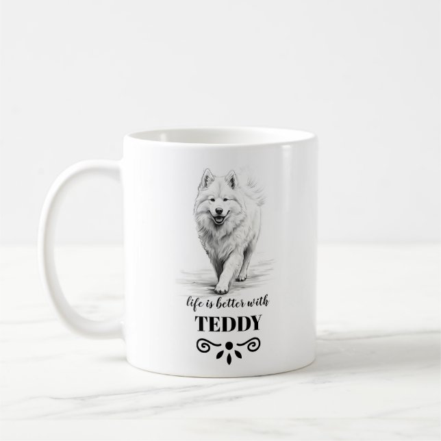 Samoyed Life ist besser mit dem benutzerdefinierte Kaffeetasse (Links)