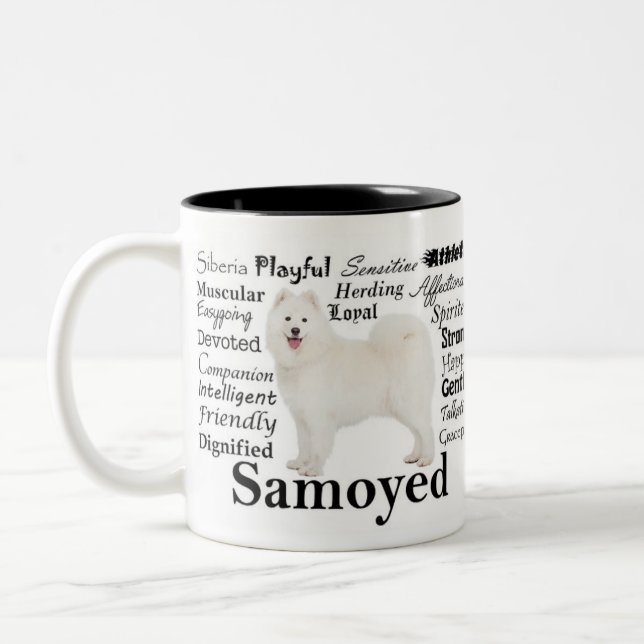 Samoyed-Merkmal-Tasse Zweifarbige Tasse (Links)