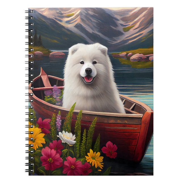 Samoyed on a Paddle: Ein Landschaftliches Abenteue Notizblock (Vorderseite)