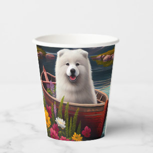 Samoyed on a Paddle: Ein Landschaftliches Abenteue Pappbecher