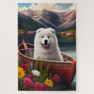 Samoyed on a Paddle: Ein Landschaftliches Abenteue Puzzle