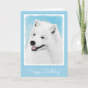 Samoyed Painting - Cute Original Dog Art Karte