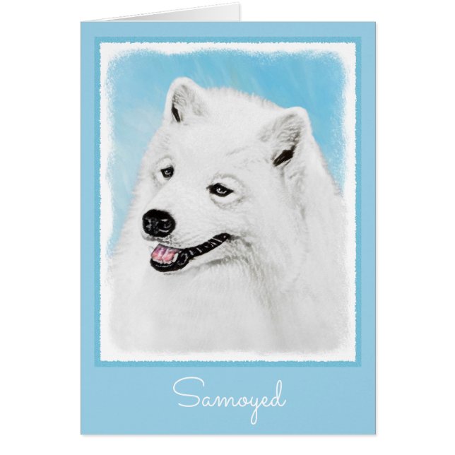 Samoyed Painting - Niedliche Original Dog Art (Vorne)
