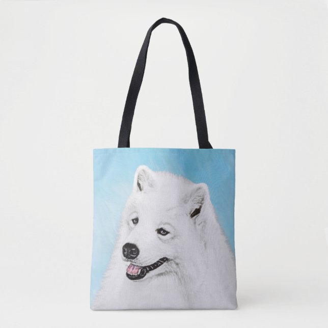 Samoyed Painting - Niedliche Original Dog Art (Vorderseite)
