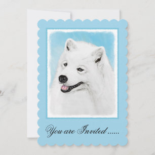 Samoyed Painting - Niedliche Original Dog Art Einladung