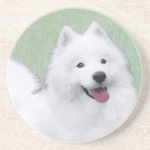 Samoyed Painting - Niedliche Original Dog Art Getränkeuntersetzer