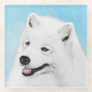 Samoyed Painting - Niedliche Original Dog Art Glasuntersetzer