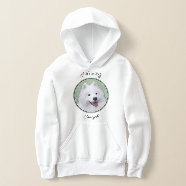 Samoyed Painting - Niedliche Original Dog Art Hoodie (Ablage )