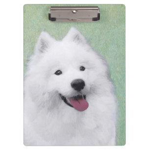 Samoyed Painting - Niedliche Original Dog Art Klemmbrett