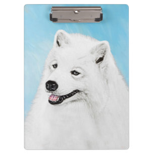 Samoyed Painting - Niedliche Original Dog Art Klemmbrett