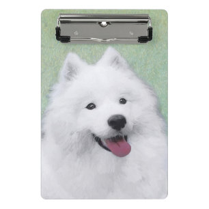 Samoyed Painting - Niedliche Original Dog Art Mini Klemmbrett