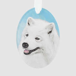 Samoyed Painting - Niedliche Original Dog Art Ornament
