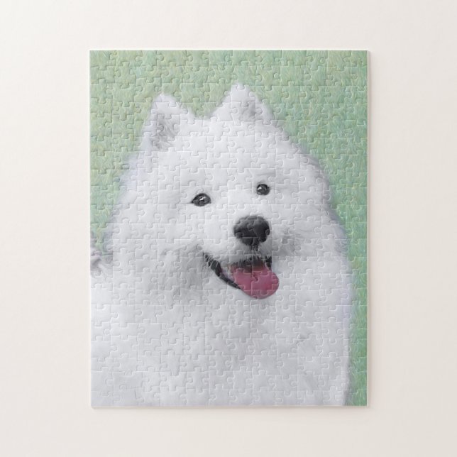 Samoyed Painting - Niedliche Original Dog Art Puzzle (Vertikal)