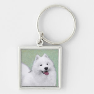 Samoyed Painting - Niedliche Original Dog Art Schlüsselanhänger