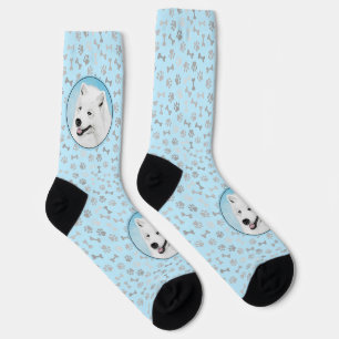 Samoyed Painting - Niedliche Original Dog Art Socken