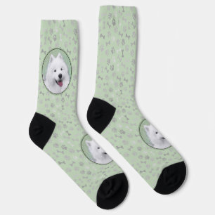 Samoyed Painting - Niedliche Original Dog Art Socken