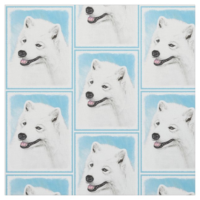 Samoyed Painting - Niedliche Original Dog Art Stoff (Muster)