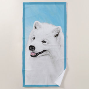 Samoyed Painting - Niedliche Original Dog Art Strandtuch