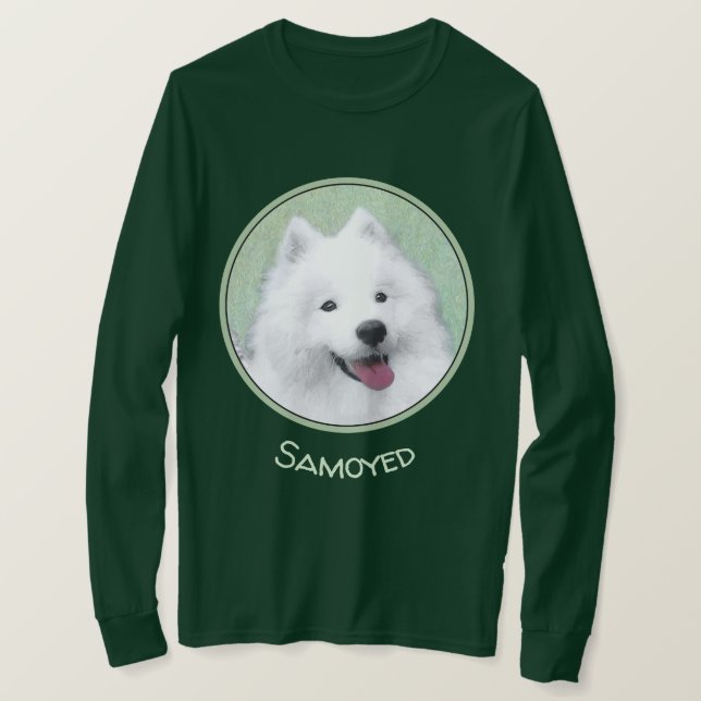 Samoyed Painting - Niedliche Original Dog Art T-Shirt (Design vorne)