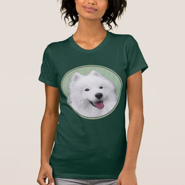 Samoyed Painting - Niedliche Original Dog Art T-Shirt (Vorderseite)