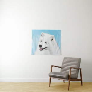 Samoyed Painting - Niedliche Original Dog Art Wandteppich