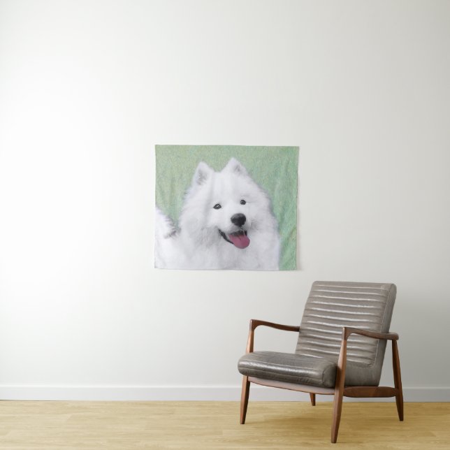 Samoyed Painting - Niedliche Original Dog Art Wandteppich (Beispiel (Horizontal))