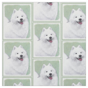 Samoyed Painting - Niedliche Original Hundekunst Stoff