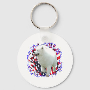 Samoyed Patriot Schlüsselanhänger