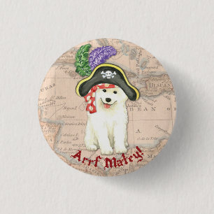 Samoyed Pirate Button