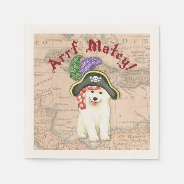 Samoyed Pirate Serviette (Vorderseite)