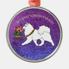 Samoyed Premium Metal Ornament, Ornament Aus Metall
