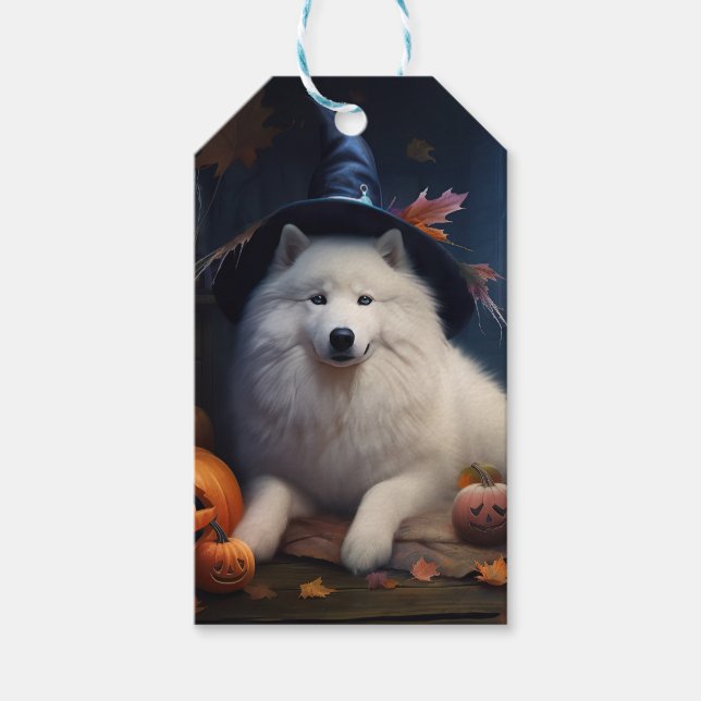 Samoyed Pumpkins Halloween Beängstigend Geschenkanhänger (Vorderseite)