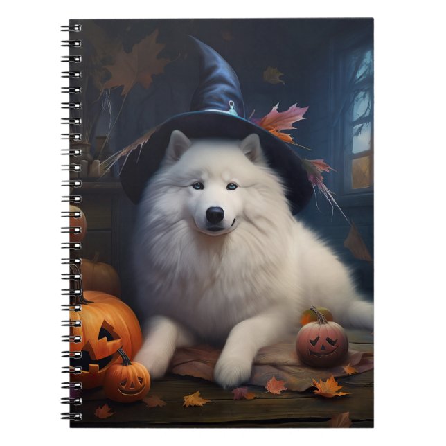 Samoyed Pumpkins Halloween Beängstigend Notizblock (Vorderseite)