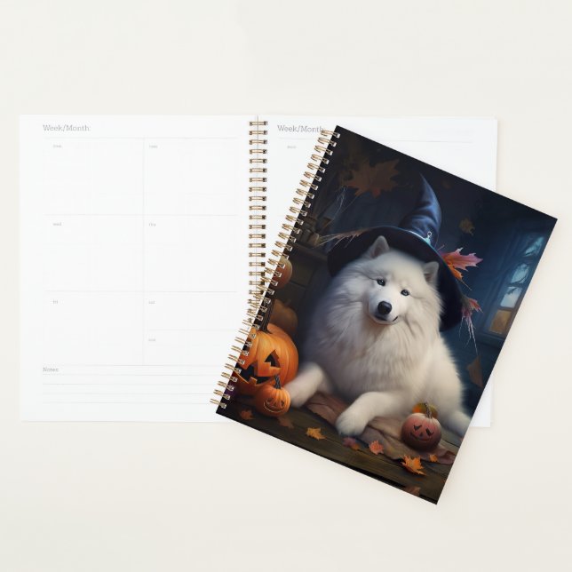 Samoyed Pumpkins Halloween Beängstigend Planer (Anzeige)